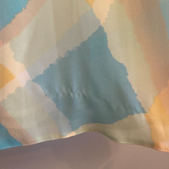 Vintage Skirt 1980s Pastel Print Maxi with Wide Pleats and A-line Shape - Picture 8 of 12